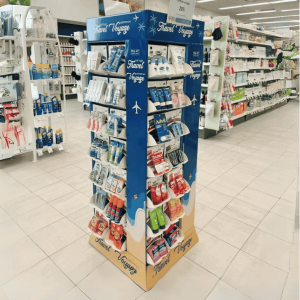 Let's Go Travel Prepack Display 4-Sided Floor Shipper