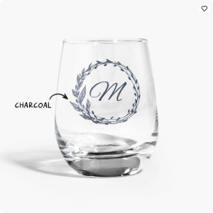 Etched Stemless Wine Glasses
