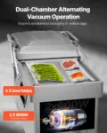 VEVOR Chamber Vacuum Sealer, 1200W Sealing Power, Vacuum Packing Machine for Wet Foods, Meats, Marinades and More, Compact Size with 23.6 in Sealing Length, Applied in Home Kitchen and Commercial Use