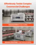 VEVOR Chamber Vacuum Sealer, 1200W Sealing Power, Vacuum Packing Machine for Wet Foods, Meats, Marinades and More, Compact Size with 23.6 in Sealing Length, Applied in Home Kitchen and Commercial Use