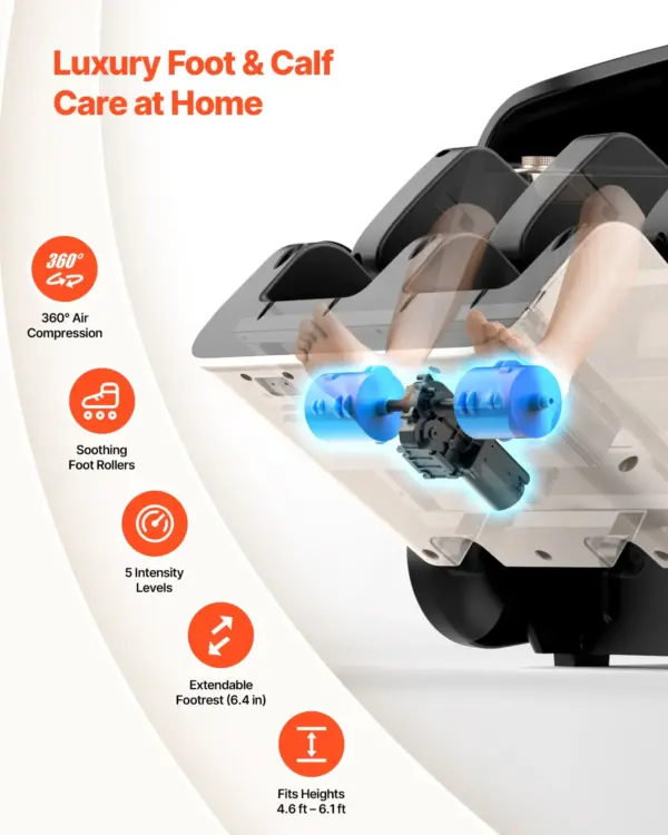VEVOR Full Body Massage Chair, 3D Zero Gravity Recliner with SL Track, 18 Auto Modes, Heat, Foot Rollers, Armrest Control, LCD Display, 36 Airbags, Retractable Footrest