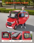 VEVOR 4-Wheel Enclosed Mobility Scooter for Seniors Adults, 660lbs Capacity, 3-Seater 2000W Electric Recreational Mobility Scooter 45 Miles Long Range, Remote Unlock, All-Terrain for Touring Shopping