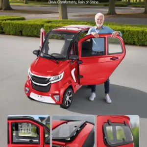 VEVOR 4-Wheel Enclosed Mobility Scooter for Seniors Adults, 660lbs Capacity, 3-Seater 2000W Electric Recreational Mobility Scooter 45 Miles Long Range, Remote Unlock, All-Terrain for Touring Shopping
