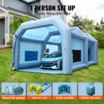 VEVOR Inflatable Paint Booth, 33x20x13ft Inflatable Spray Booth, High Powerful 950W+1100W Blowers Spray Booth Tent, Car Paint Tent Air Filter System for Car Parking Tent Workstation Motorcycle Garage