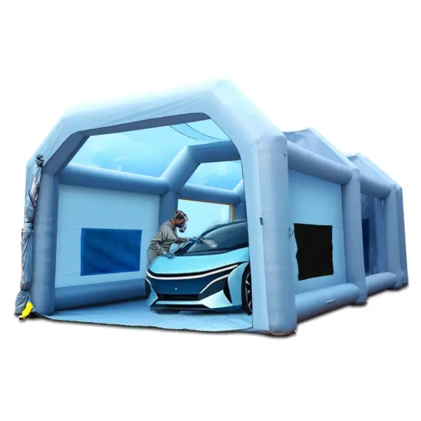 VEVOR Inflatable Paint Booth, 33x20x13ft Inflatable Spray Booth, High Powerful 950W+1100W Blowers Spray Booth Tent, Car Paint Tent Air Filter System for Car Parking Tent Workstation Motorcycle Garage