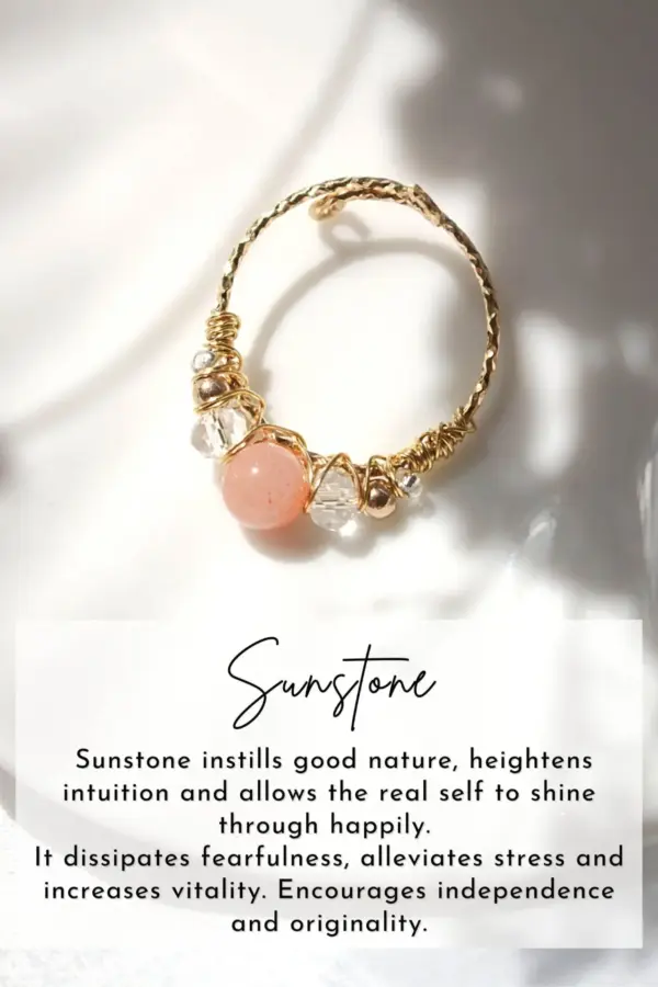 "Marquise" | 18K Natural Crystals Hand Wired Adjustable Ring