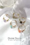 "Marquise" | 18K Natural Crystals Hand Wired Adjustable Ring