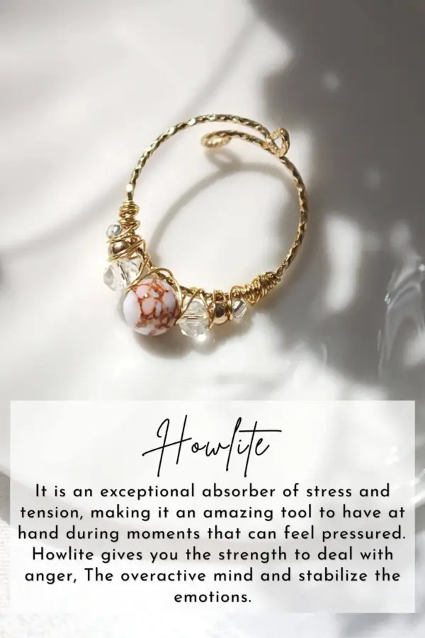 "Marquise" | 18K Natural Crystals Hand Wired Adjustable Ring