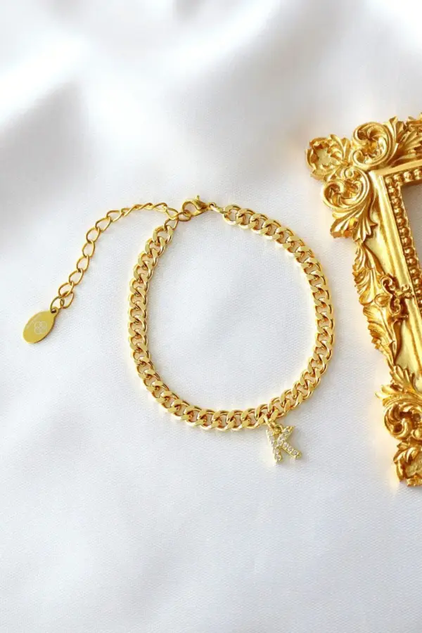 Custom Initial | 24K Thick Cuban Chain Bracelet