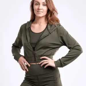 JupiterGear Athletic Zip-Up Crop Hoodie Jacket