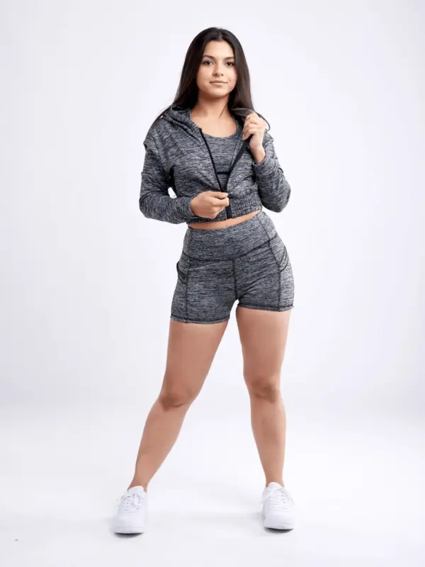 JupiterGear Athletic Zip-Up Crop Hoodie Jacket