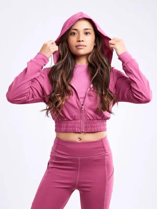 JupiterGear Athletic Zip-Up Crop Hoodie Jacket