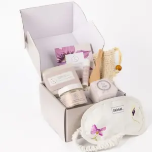 Lavender bath and body set, Natural skincare appreciation gift box