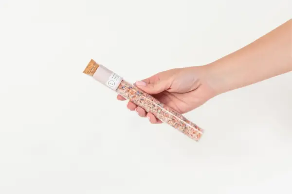 Natural Bath Salts Gift set in 8 Glass Tubes, Luxurious Bath Experience