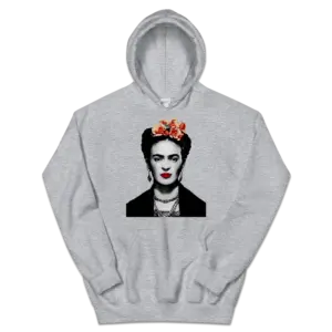 Frida Kahlo With Flowers Poster Artwork Unisex Hoodie
