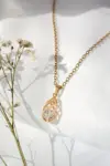 "Malena" | 24K CZ Tear Drop Cage Necklace