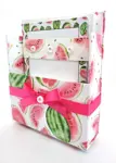 42-Pc Stationery Gift Box Set w/Reusable Desktop Organizer Box and Gold Pen - Fresh Red Watermelon