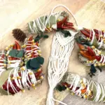 White Sage & Copal Smudge Stick with Red Chili Peppers, Bay Leaves, 4 "