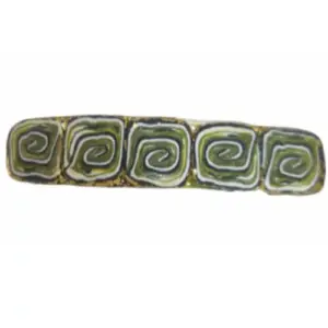 Polymer Clay Barrette Swirl With Gold Flecks