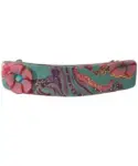 Polymer Clay Turquoise Barrette with Red Flower