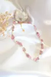 "Luau Party" | Natural Strawberry Quartz Crystal & Freshwater Pearls Choker