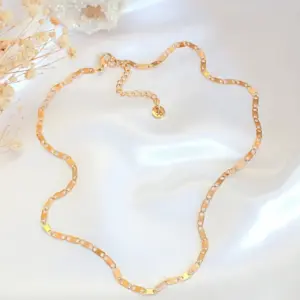 "Coconut" | 24K Flat Link Chain Choker