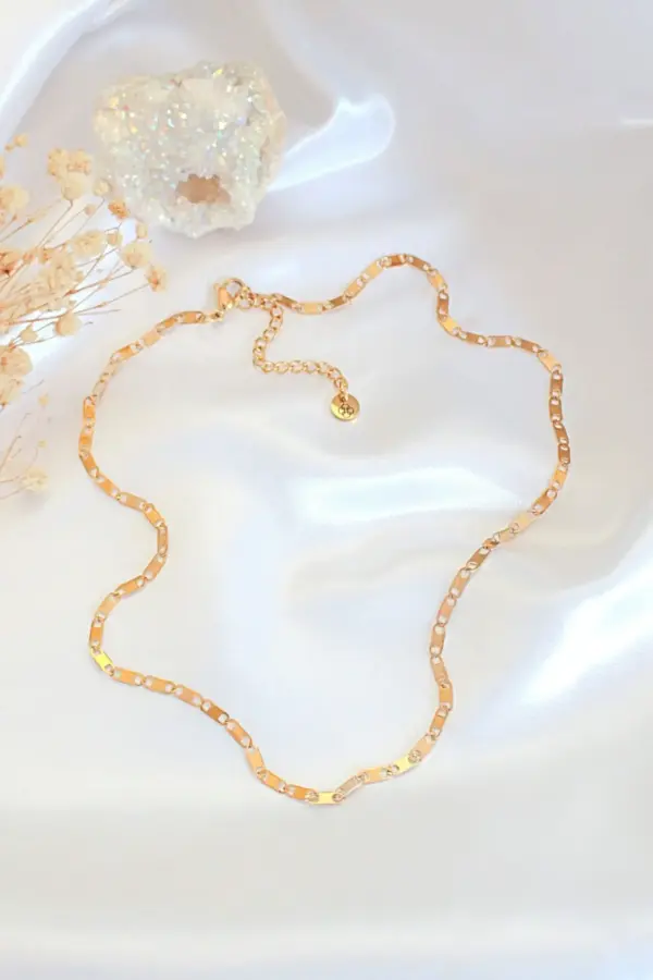 "Coconut" | 24K Flat Link Chain Choker