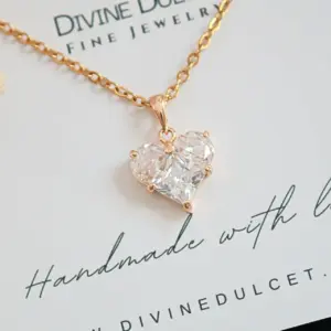 "In Love" | 24K CZ Heart Pendant Necklace