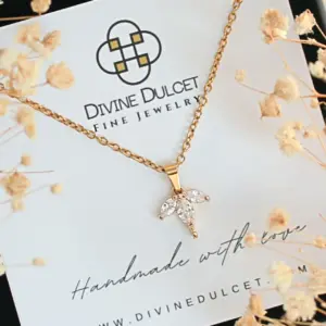 "Bloom" | 24K CZ Dainty Flower Petals Pendant Necklace