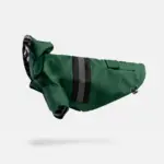 Aden Waterproof Dog Raincoat Green Vinyl Rain Jacket with Reflective Strip & Poop Bag Dispenser