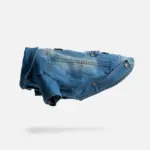 Dusten Denim Dog Jacket Stylish Distressed Jean Jacket with Poop Bag Pocket