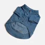 Dusten Denim Dog Jacket Stylish Distressed Jean Jacket with Poop Bag Pocket