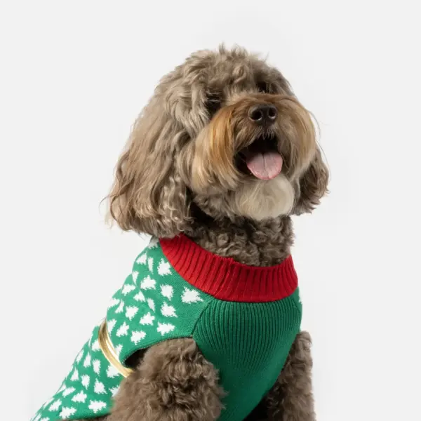 Gift Dog Sweater Festive Holiday Knit with Cozy Sherpa Lining
