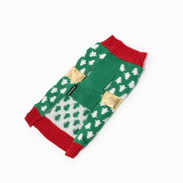 Gift Dog Sweater Festive Holiday Knit with Cozy Sherpa Lining