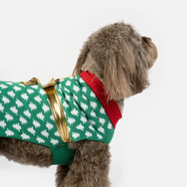 Gift Dog Sweater Festive Holiday Knit with Cozy Sherpa Lining