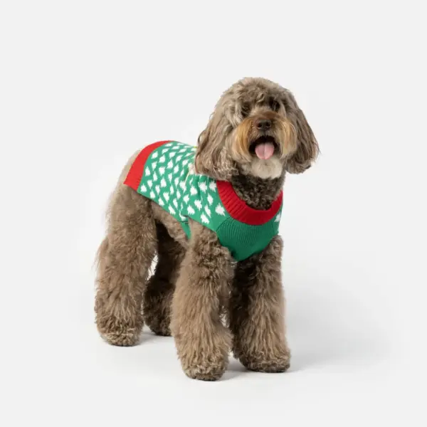 Gift Dog Sweater Festive Holiday Knit with Cozy Sherpa Lining