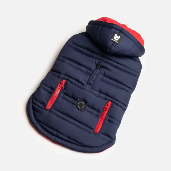 Noah Dog Jacket Quilted Water-Resistant Winter Coat with Harness Access (Blue)
