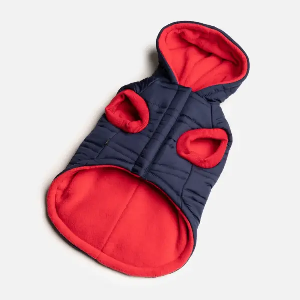 Noah Dog Jacket Quilted Water-Resistant Winter Coat with Harness Access (Blue)