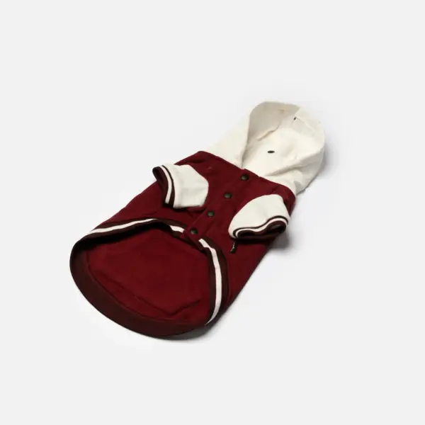 Otis Dog Letterman Jacket Varsity-Inspired Bomber with Hood & Leash Access
