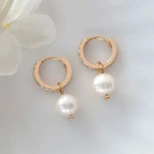 "Rosy" | 24K Baroque Freshwater Pearl Hoops