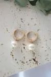 "Rosy" | 24K Baroque Freshwater Pearl Hoops