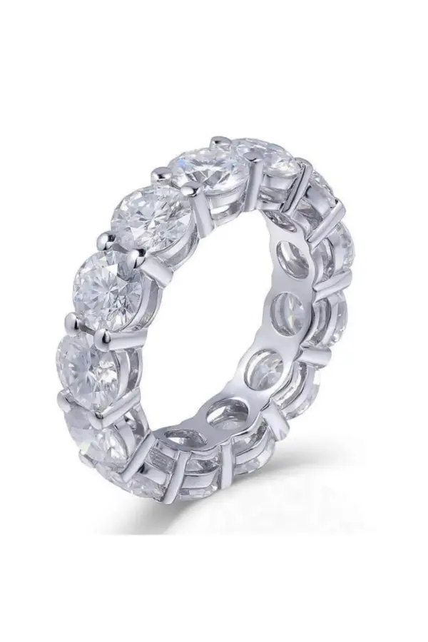 925 Silver Oval CZ Band Ring