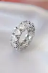 925 Silver Oval CZ Band Ring
