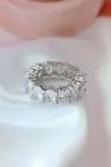 925 Silver Oval CZ Band Ring