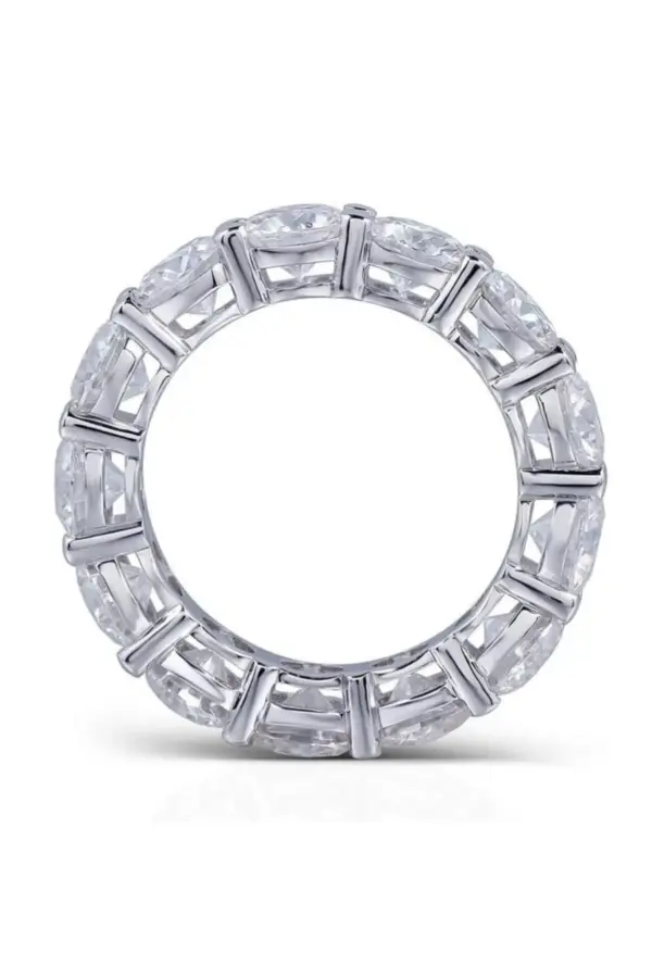 925 Silver Oval CZ Band Ring