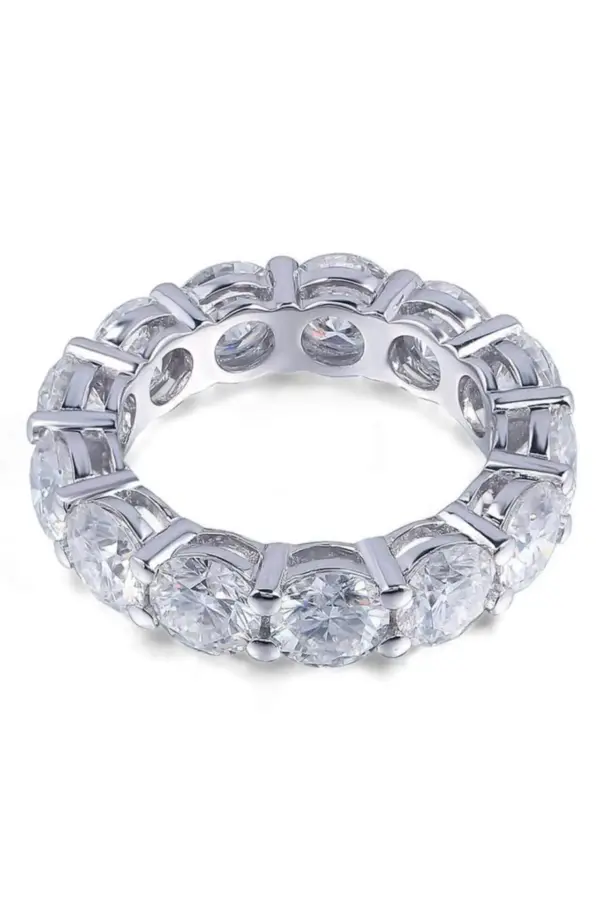925 Silver Oval CZ Band Ring