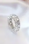 925 Silver Oval CZ Band Ring