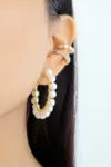 "Aurora" | 24K Pearl Hoops