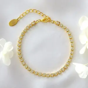 18K CZ Link Bracelet