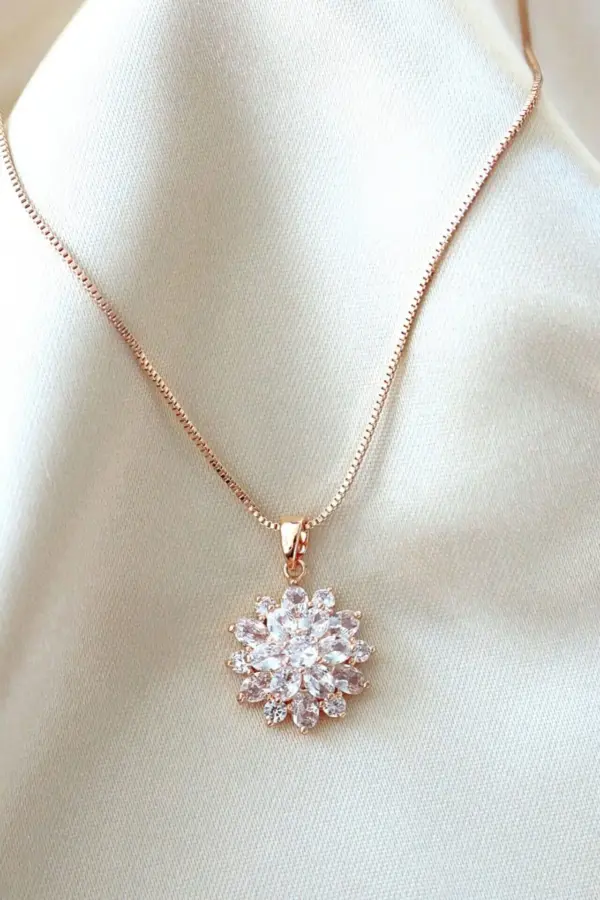 "Diamond Sunflower" | 18K Necklace